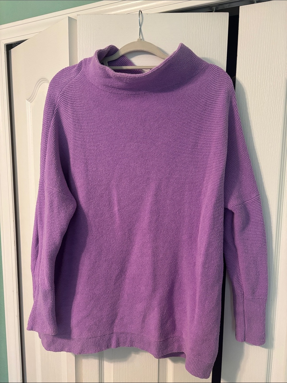Free People Lavender Funnel Neck Sweater